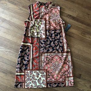 Sharagano Mock Neck Sleeveless Dress 14W